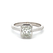 White Gold Bezel Set Radiant Engagement Ring