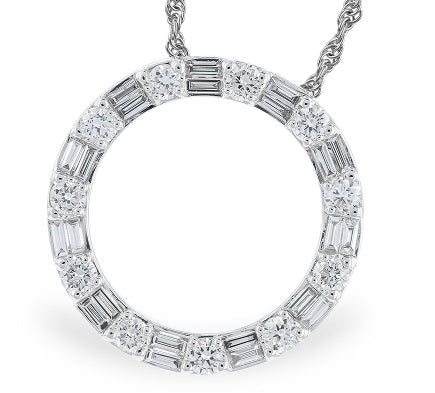 14 Karat White Diamond Pendant/Necklace