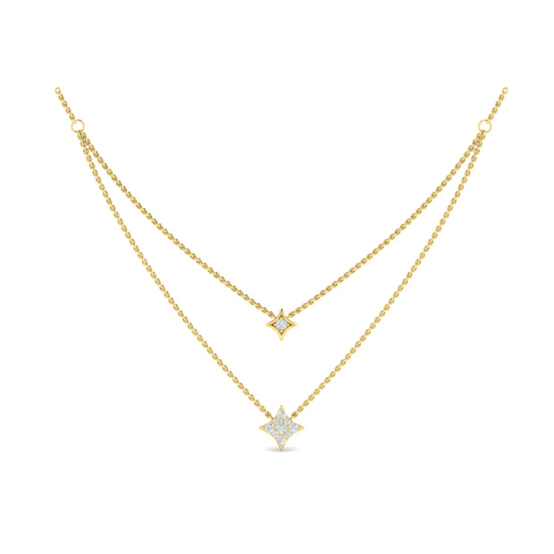 14 Karat Yellow Diamond Pendant/Necklace | 0.33 carats total weight