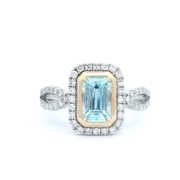 Aquamarine & Diamond Fashion Ring