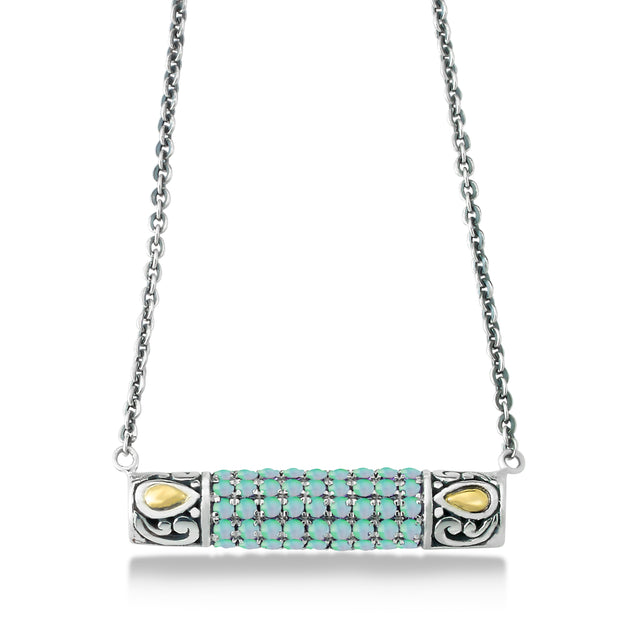 Sterling Silver/18K Opal Necklace