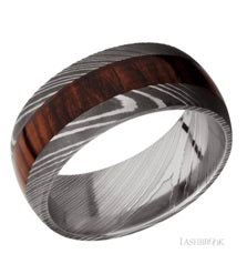 Damascus Steel White Wedding Band