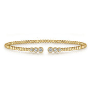 14K Yellow Gold Bujukan Diamonds Split Bangle