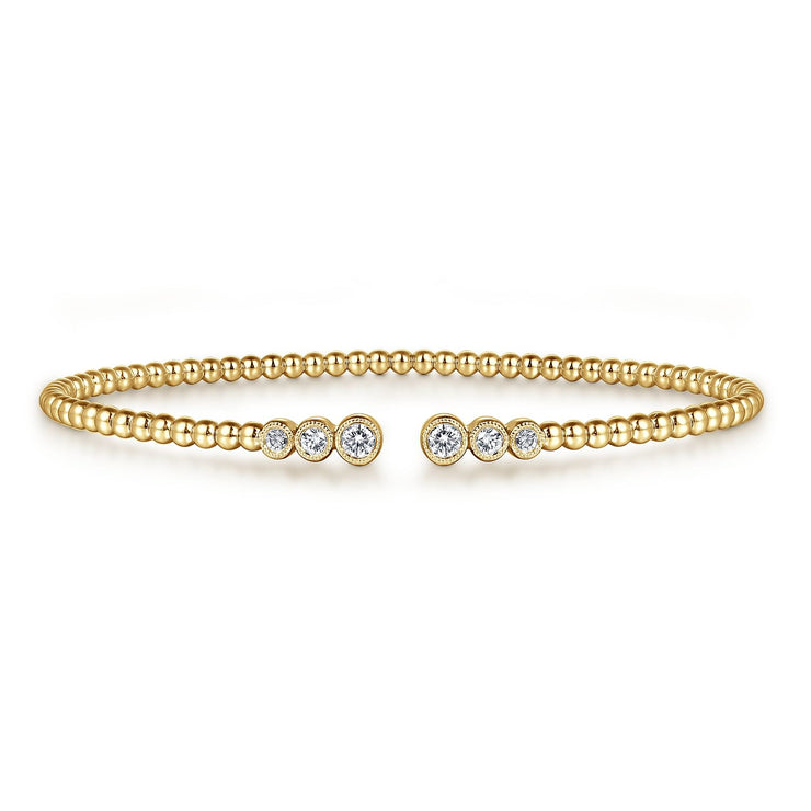14K Yellow Gold Bujukan Diamonds Split Bangle