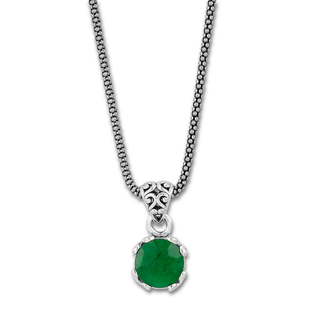 Sterling Silver Emerald Necklace