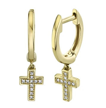 Diamond Cross Earrings