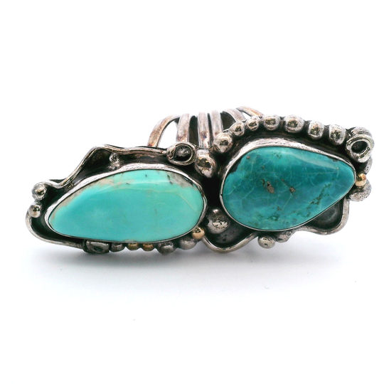 Double Pear Shape Turquoise Ring