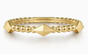 14K Yellow Plain Gold Bujukan Pyramid Classic Ladies Ring