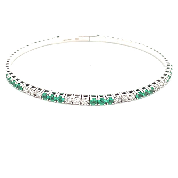 18 Karat White Gold Emerald Bracelet