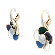 Rosato Floral Motif w/ Diamonds Drop Earrings