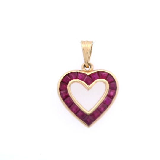 Ruby Open Heart Pendant