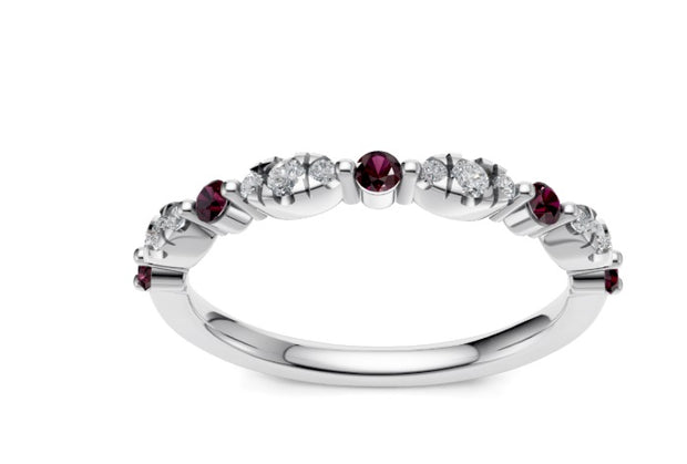 Diamond and Garnet Ring