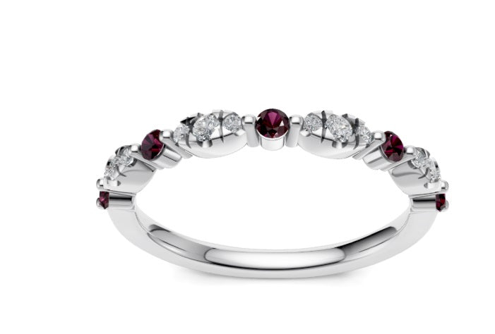 Diamond and Garnet Ring