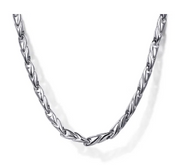 22 Inch 925 Sterling Silver Hollow Mens Link Chain Necklace