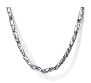 22 Inch 925 Sterling Silver Hollow Mens Link Chain Necklace