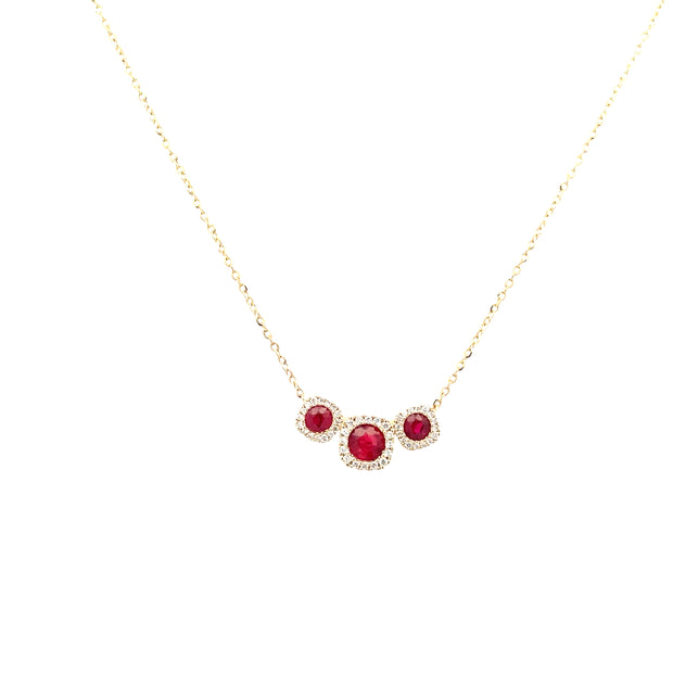 Yellow Gold Ruby Necklace