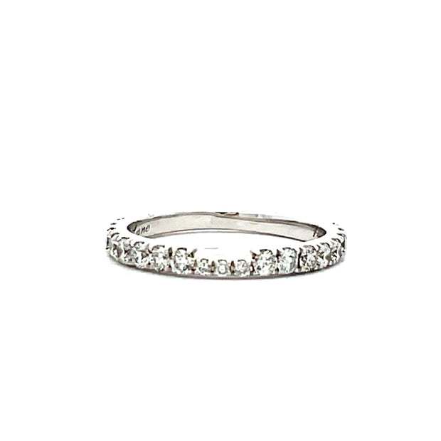 14 KT White Gold Rhodium Plated Anniversary Band