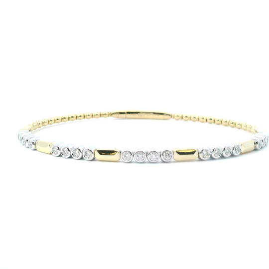Round Diamonds w/ Bar Spacers Flexie Bracelet